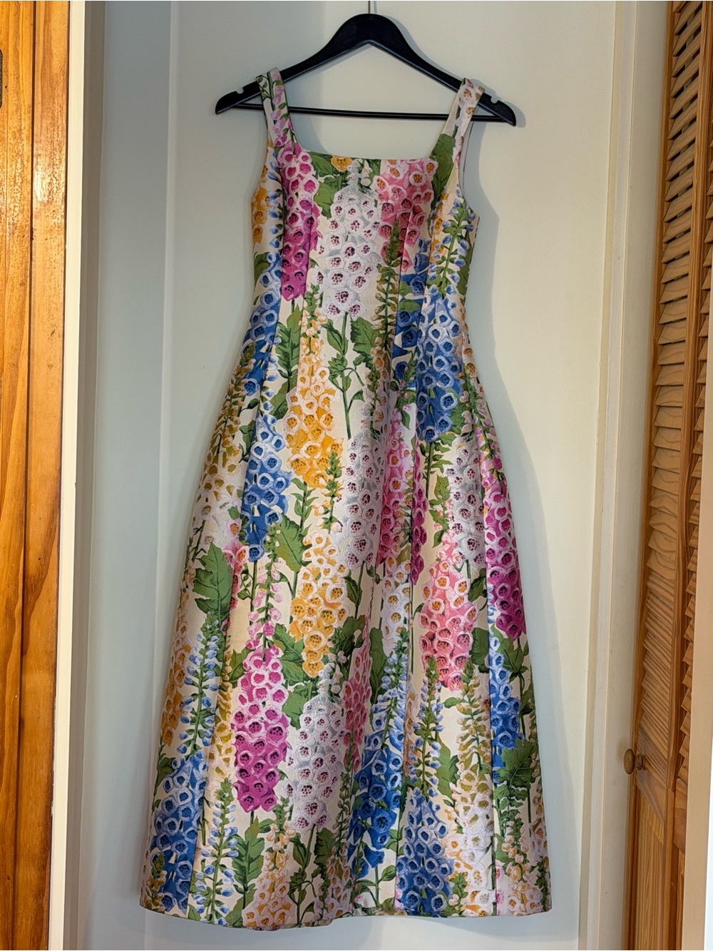 Oscar de la Renta Foxgloves Jacquard A-Line Cocktail Dress ALTERED - Picture 2 of 16